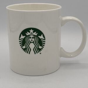 Vintage 2014 Starbucks Coffee Mug Classic White Green Siren Logo Cup 12 fl oz